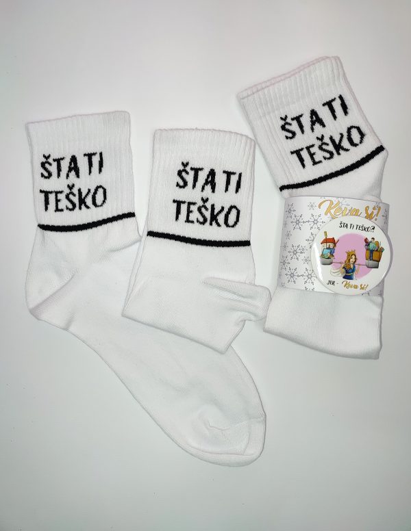 Čarape bele "Šta ti teko"