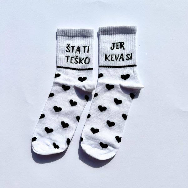 Čarape crno srce "Šta ti teško, jer keva si" - Image 4