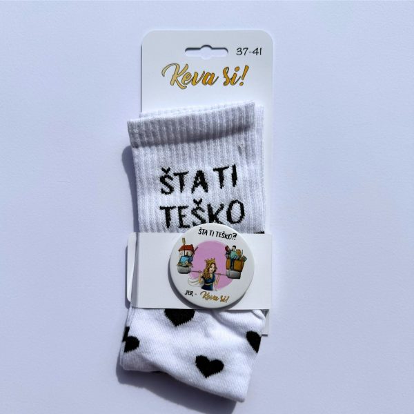 Čarape crno srce "Šta ti teško, jer keva si" - Image 5