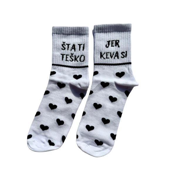 Čarape crno srce "Šta ti teško, jer keva si"