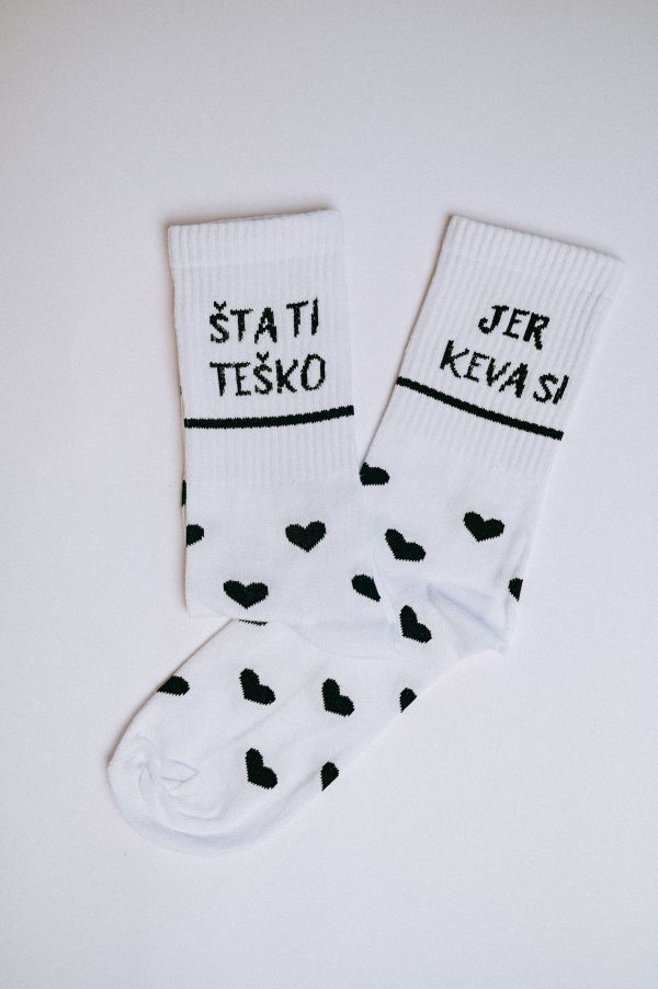 Čarape crno srce "Šta ti teško, jer keva si" - Image 2