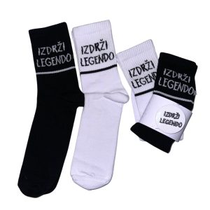 Čarape za legende 2/1 crne i bele