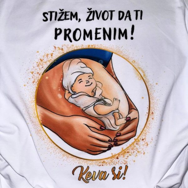 Majica za trudnice "Stižem, život da ti promenim" - Image 3